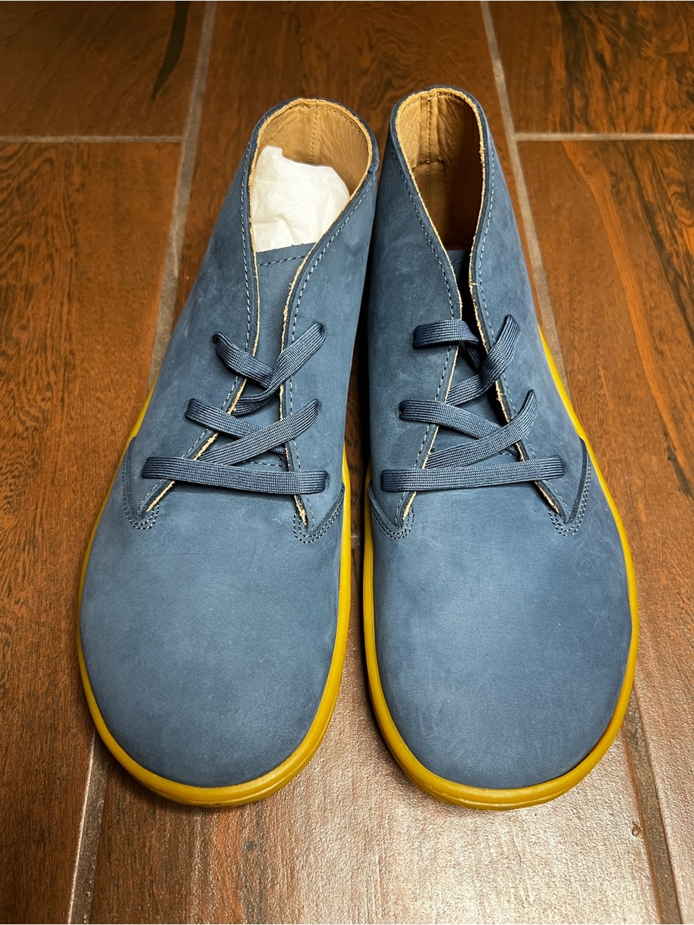 Vivobarefoot Soul Of Africa Addis Gobi Junior Indigo Leather Lace Up Shoes EU 38